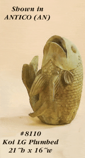 Koi Plumbed Cast Stone Outdoor Asian Collection Asian Collection Tuscan 
