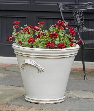 Campania International Glazed Terra cotta Fluted Handle Planter Urn/Planter Campania International 