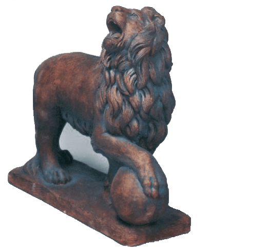 Roaring Lion Cast Stone Outdoor Asian Collection Statues Tuscan Left Natural (N) 