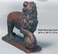 Thumbnail for Roaring Lion Cast Stone Outdoor Asian Collection Statues Tuscan 