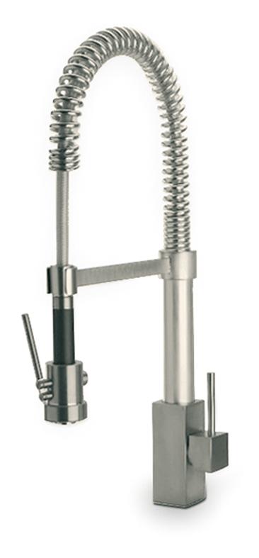 Latoscana Dax Single Handle Kitchen Faucet With Spring Spout In Brushed Nickel Kitchen Faucet Latoscana 