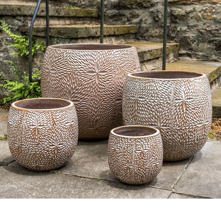 Campania International Sand Dollar Planter Urn/Planter Campania International Café Au Lait Medium 