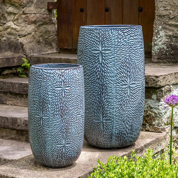 Campania International Sand Dollar Planter Urn/Planter Campania International French Blue Large 