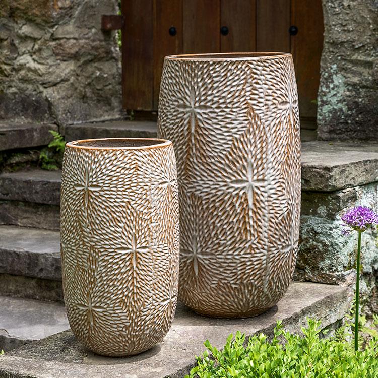 Campania International Sand Dollar Planter Urn/Planter Campania International Café Au Lait Large 