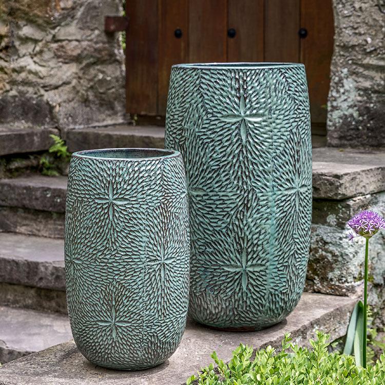 Campania International Sand Dollar Planter Urn/Planter Campania International Seafoam Green Large 
