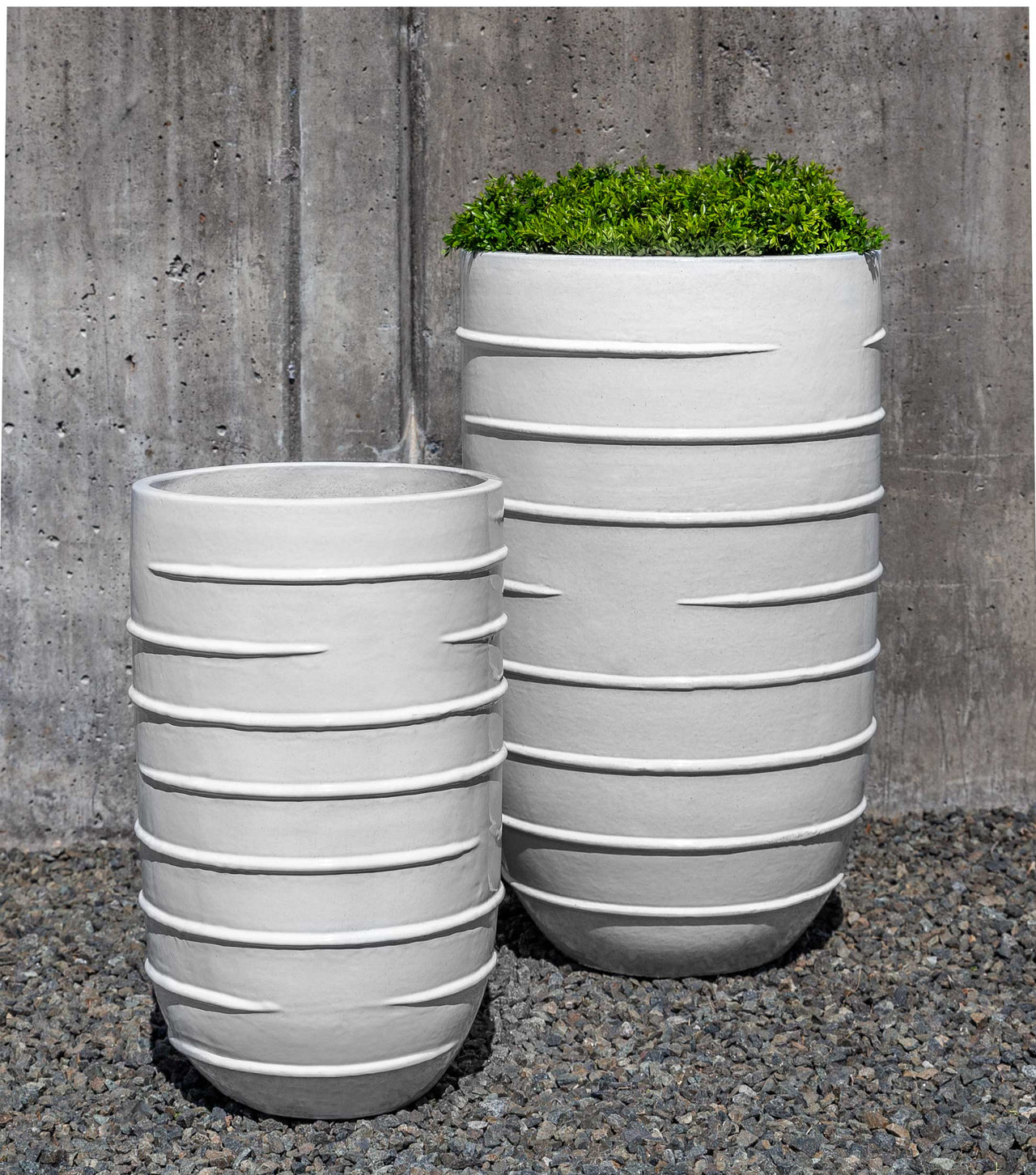 Campania International Glazed Pottery Logis Planter - (S/2) Urn/Planter Campania International White Tall 
