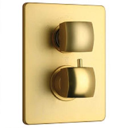 Latoscana Lady thermostatic valve with 3/4" ceramic disc in Matt Gold bathtub and showerhead faucet systems Latoscana 