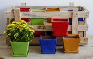 Campania International Glazed Garden Terrace Brights Crate Urn/Planter Campania International Large 