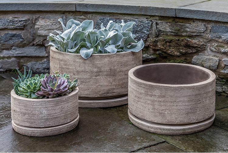 Campania International Sgraffito Planter Planter Campania International Antico Terra Cotta Low 