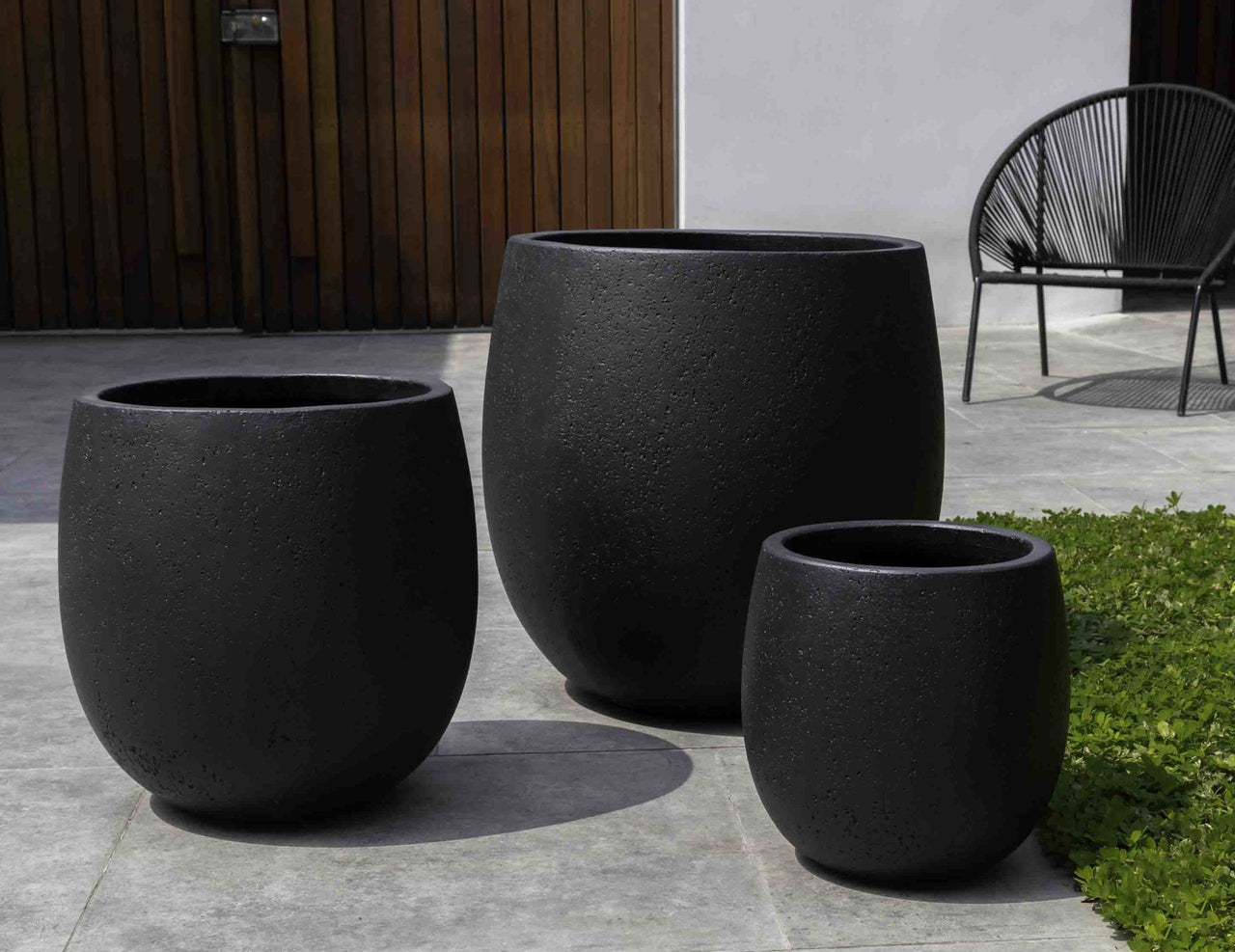 Campania International Fiber Cement Sandos Planter - S/3 Urn/Planter Campania International Playa Noche 