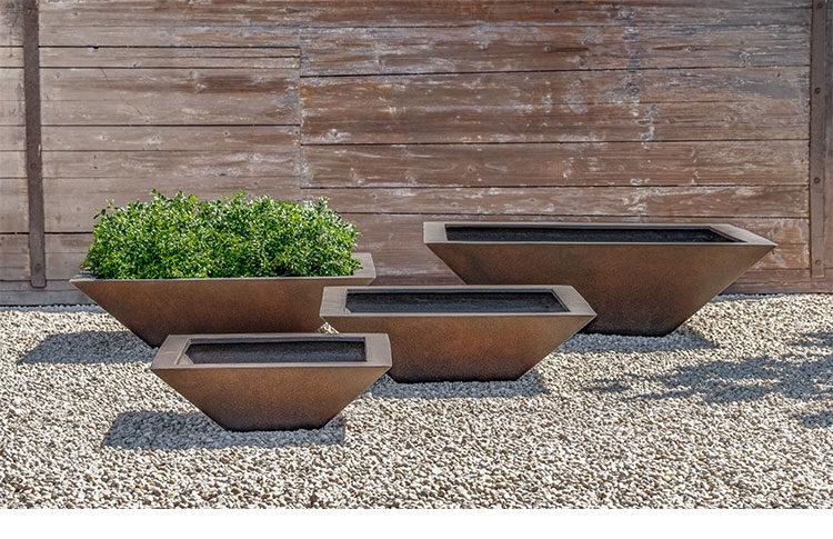 Campania International Square Zen Bowl Urn/Planter Campania International Rust Lite Large 