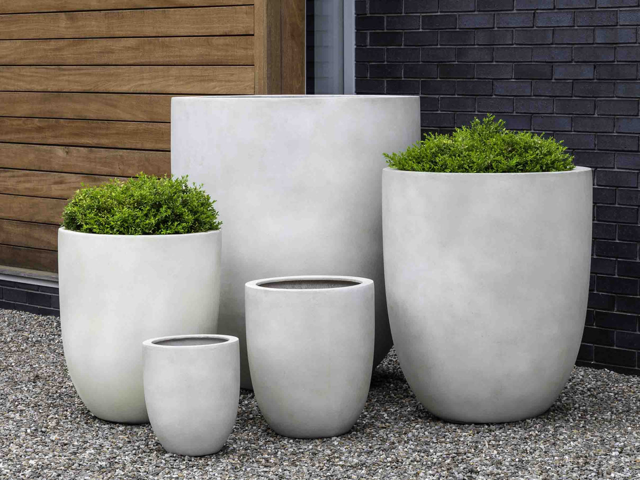 Campania International Fiber Clay Bradford Planter - (S/5) Urn/Planter Campania International Ivory Lite Extra Large 