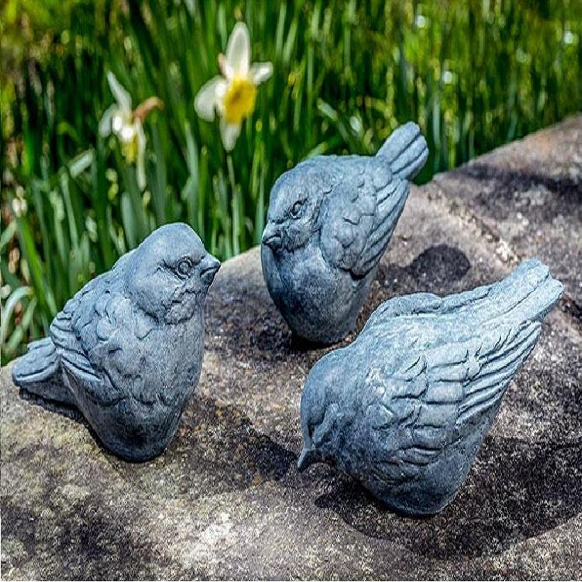 Campania International Cast Stone Trio d’Oiseaux (3 ps) Stone Series Campania International 