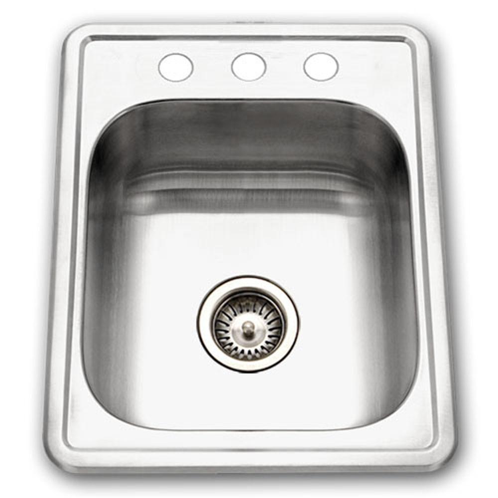 Houzer ADA Glowtone Series Topmount Stainless Steel 3-hole Bar/Prep Sink Bar Sink - Topmount Houzer 