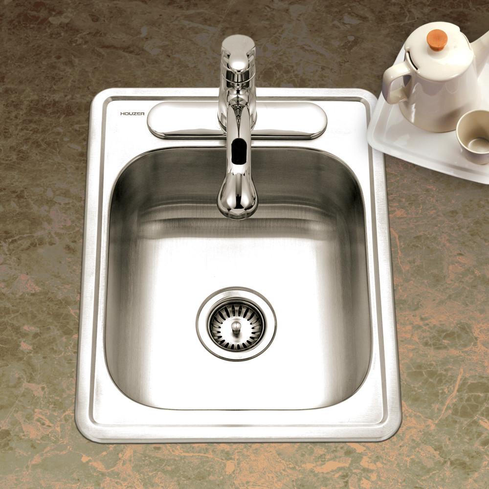 Houzer ADA Glowtone Series Topmount Stainless Steel 3-hole Bar/Prep Sink Bar Sink - Topmount Houzer 