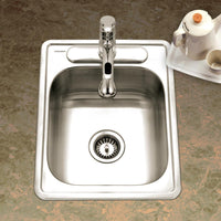 Thumbnail for Houzer ADA Glowtone Series Topmount Stainless Steel 3-hole Bar/Prep Sink Bar Sink - Topmount Houzer 