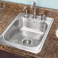 Thumbnail for Houzer ADA Glowtone Series Topmount Stainless Steel 3-hole Bar/Prep Sink Bar Sink - Topmount Houzer 