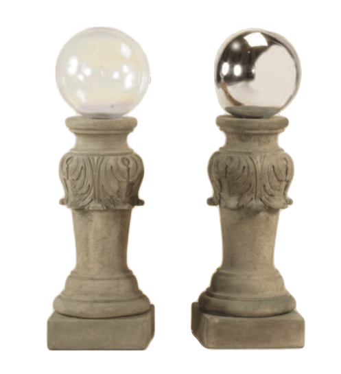 Acantbus Gazing Globe Stand Cast Stone Outdoor Garden Planter Planter Tuscan 