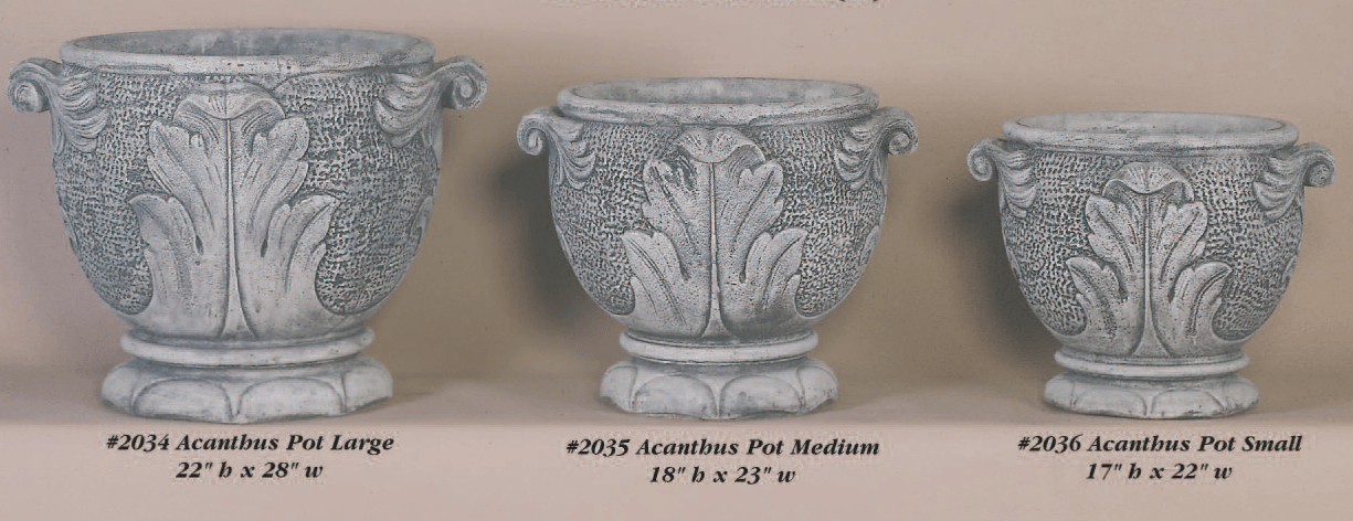 Acanthus Pot Cast Stone Outdoor Garden Planter Planter Tuscan 