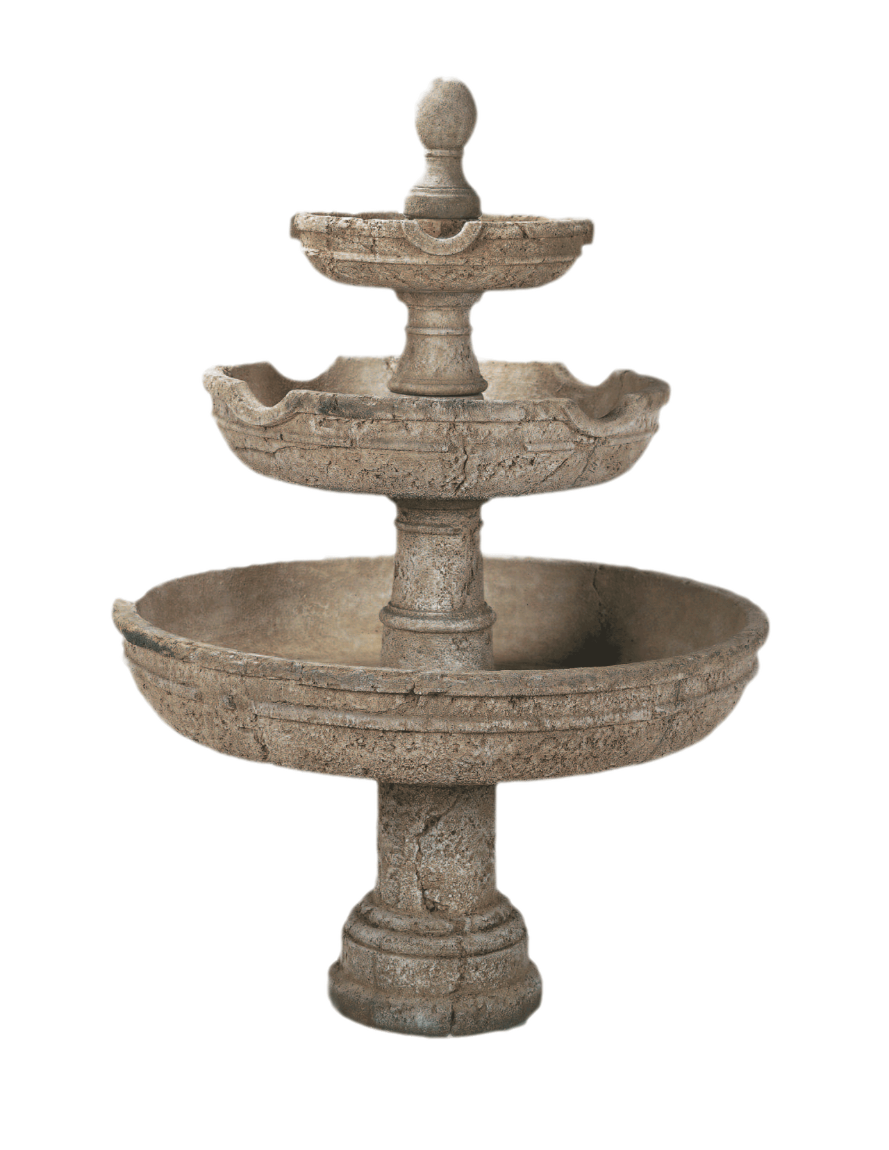 Agrigento Three Tier Cast Stone Outdoor Garden Fountain Fountain Tuscan 