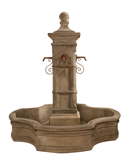 Aquitaine Pond Outdoor Cast Stone Garden Fountain W/ 70" Monaco Pond For Spouts Fountain Tuscan 