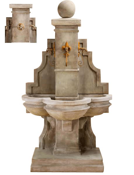 Arles Wall Outdoor Cast Stone Garden Fountain For Spouts Fountain Tuscan 