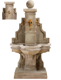 Thumbnail for Arles Wall Outdoor Cast Stone Garden Fountain For Spouts Fountain Tuscan 