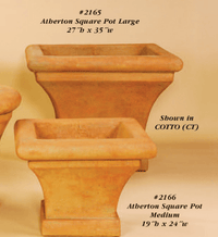Thumbnail for Atbertson Square Pot Cast Stone Outdoor Garden Planter Planter Tuscan 