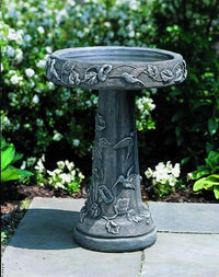 Thumbnail for Hummingbird Cast Stone Outdoor Garden Birdbath BirdBath Campania International 