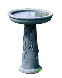 Thumbnail for Flores Cast Stone Outdoor Garden Birdbath BirdBath Campania International 