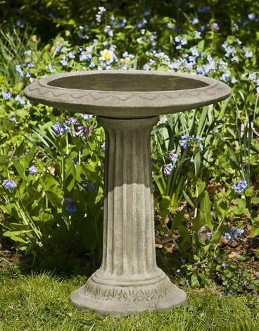 Cottage Cast Stone Outdoor Garden Birdbath BirdBath Campania International 