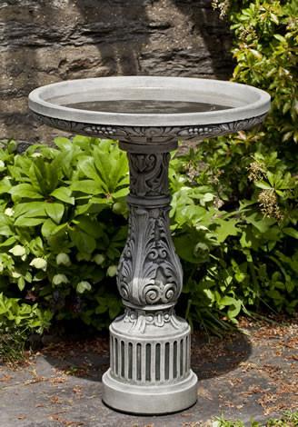 Smithsonian Cottage Cast Stone Outdoor Garden Birdbath BirdBath Campania International 