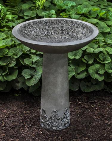Cirrus Cast Stone Outdoor Garden Birdbath (1pc) BirdBath Campania International 
