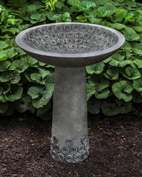 Thumbnail for Cirrus Cast Stone Outdoor Garden Birdbath (1pc) BirdBath Campania International 