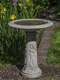 Thumbnail for Iris Cast Stone Outdoor Garden Birdbath BirdBath Campania International 