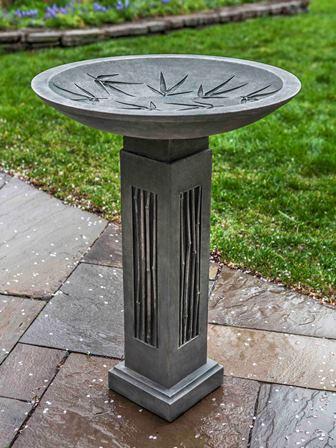 Sagano Cast Stone Outdoor Garden Birdbath (1pc) BirdBath Campania International 