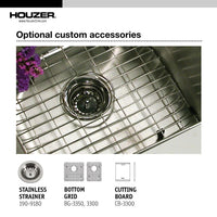 Thumbnail for Houzer Bellus Series Zero Radius Topmount Stainless Steel 1-Hole 50/50 Double Bowl Kitchen Sink Kitchen Sink - Topmount Houzer 