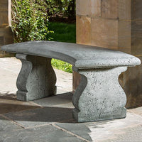 Thumbnail for Provencal Curved Cast Stone Outdoor Garden Bench Outdoor Benches/Tables Campania International 