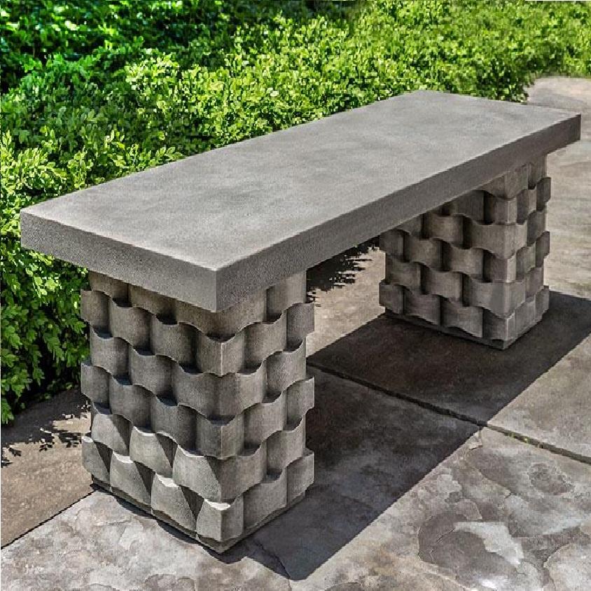 Campania International Cast Stone M Weave Bench Bench Campania International 