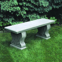 Thumbnail for Straight Woodland Ferns Cast Stone Outdoor Garden Bench Outdoor Benches/Tables Campania International 