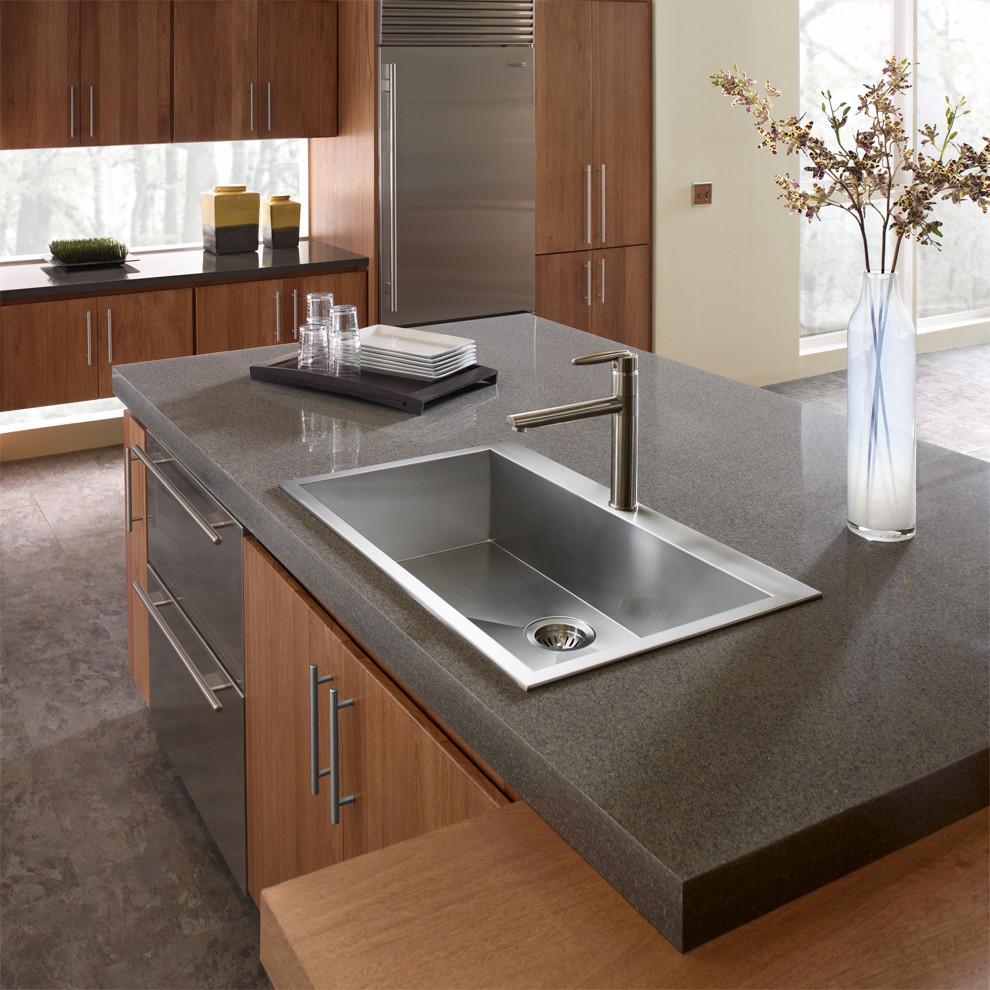 Houzer Bellus Series Zero Radius Topmount Stainless Steel 1-Hole Large Single Kitchen Sink Kitchen Sink - Topmount Houzer 
