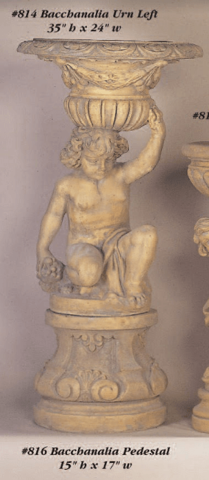 Bacchanalia Urn Cast Stone Outdoor Garden Planter Planter Tuscan 