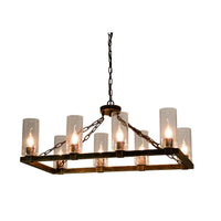 Thumbnail for Kiska Kitchen Island Chandelier Light w/ Glass Lamp Shades (8 Bulb) Matte Black Steel, Adjustable Chain Length | Modern Home Décor Chandeliers Canyon Home 