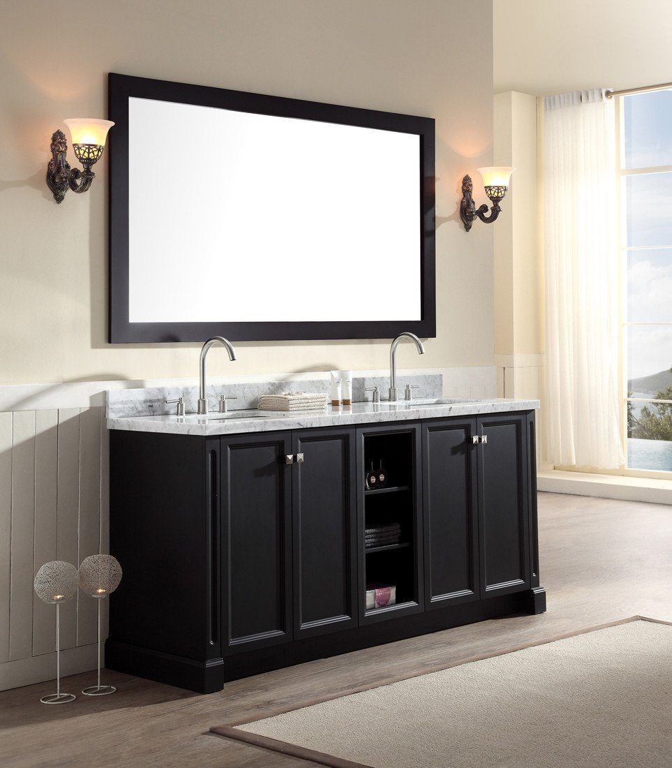 ARIEL Westwood 73" Double Sink Bathroom Vanity Set in Black Vanity ARIEL 
