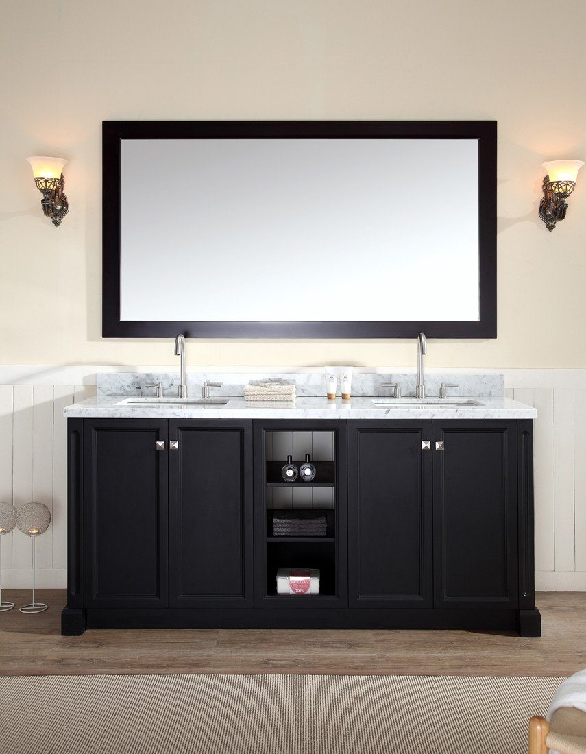 ARIEL Westwood 73" Double Sink Bathroom Vanity Set in Black Vanity ARIEL 