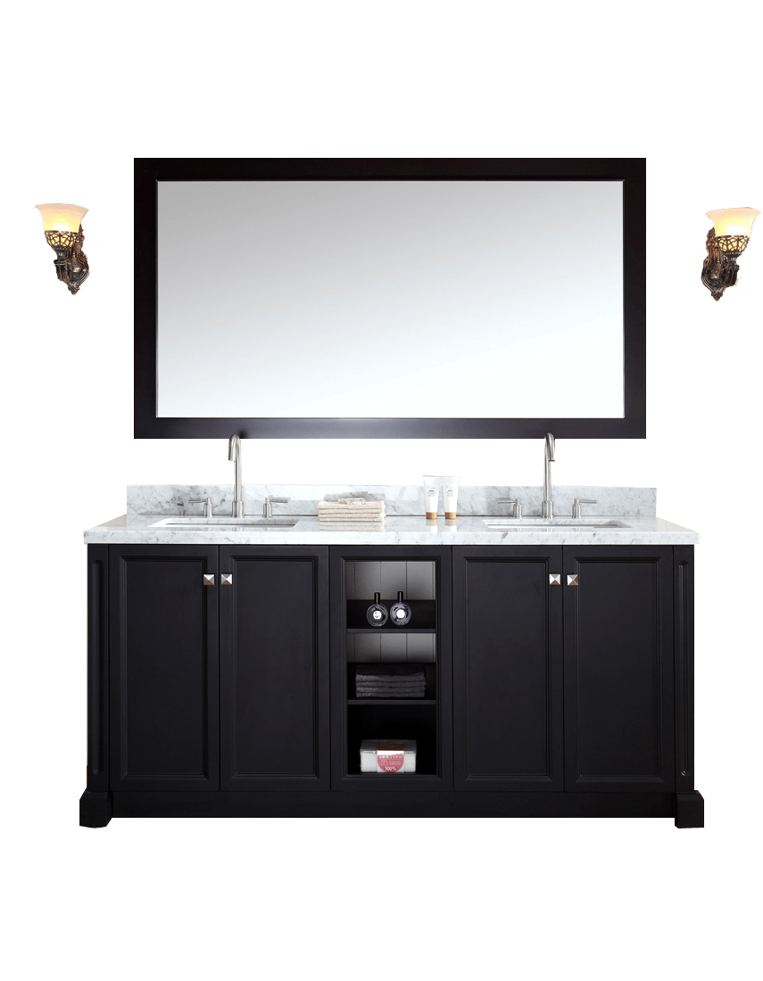 ARIEL Westwood 73" Double Sink Bathroom Vanity Set in Black Vanity ARIEL 