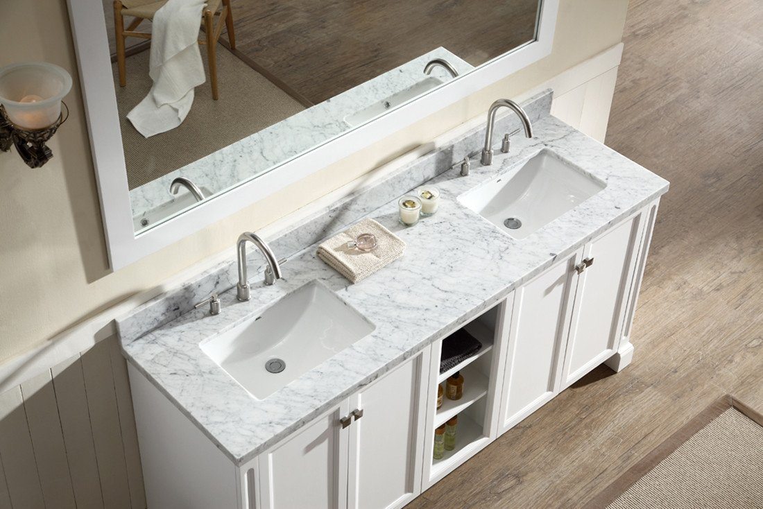 ARIEL Westwood 73" Double Sink Bathroom Vanity Set in White Vanity ARIEL 