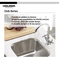 Thumbnail for Houzer CS-1407-1 Club Series Undermount Medium Bowl Bar/Prep Sink Bar Sink - Undermount Houzer 