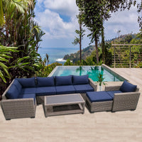 Thumbnail for 8-Piece Outdoor Pation Funiture Set Wicker Rattan Sectional Sofa Couch with Coffee Table Outdoor Furniture Casual Inc. 
