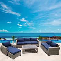 Thumbnail for 8-Piece Outdoor Pation Funiture Set Wicker Rattan Sectional Sofa Couch with Coffee Table Outdoor Furniture Casual Inc. 